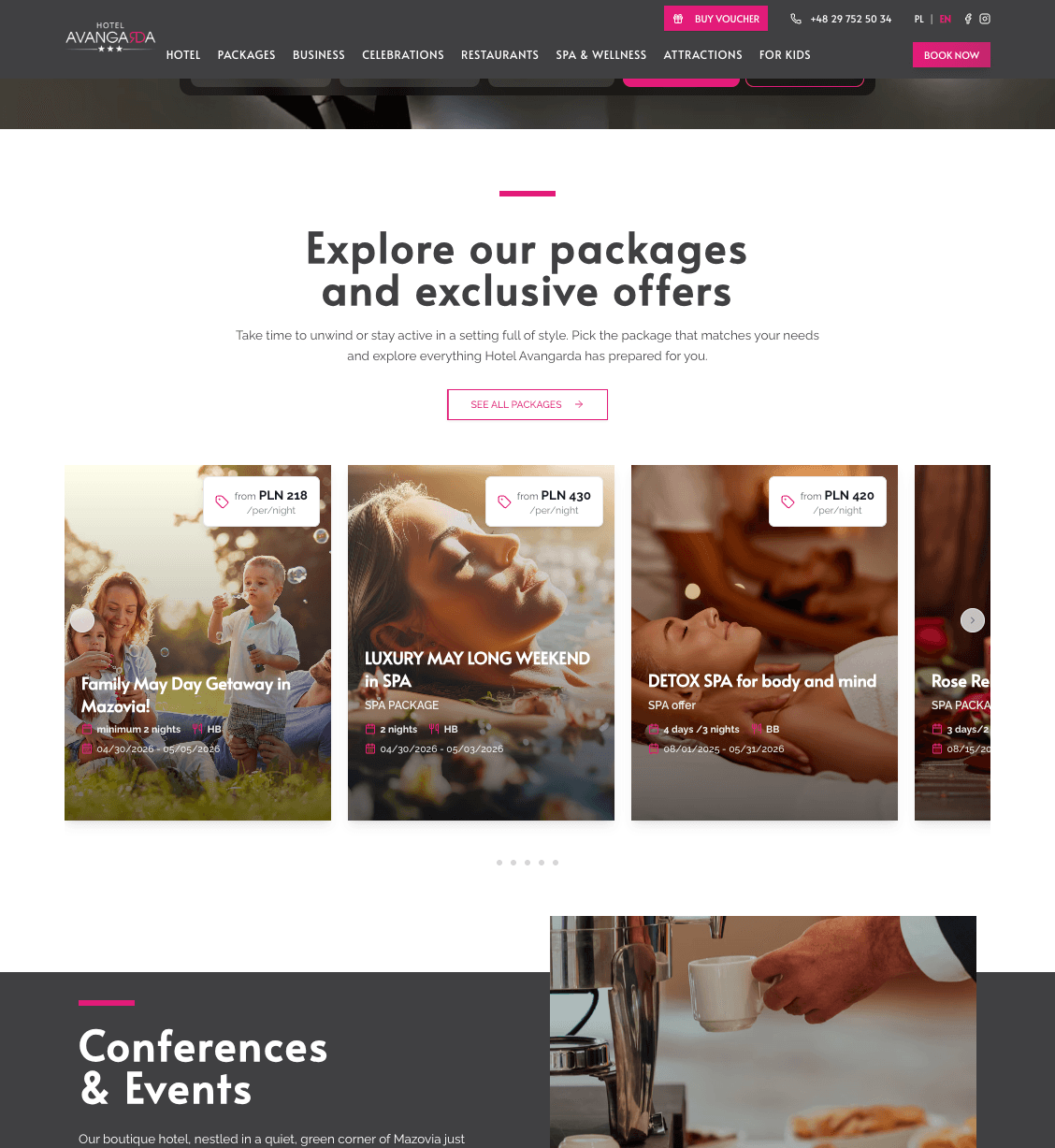 Hotel Avangarda — booking platform